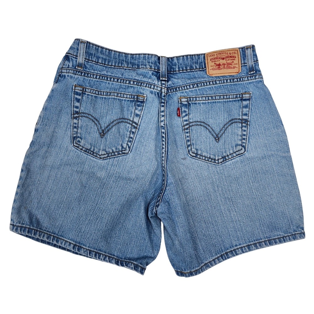 Y2K Levis 550 Relaxed Fit Denim Jorts Medium Wash Floral Mom Shorts Sz 12